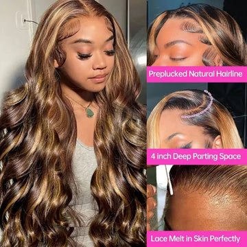 Highlight Body Wave Wig HD Lace Pre-Plucked