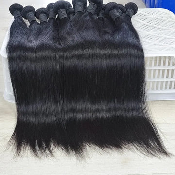 Straight Human Hair Bundles Natural Black Brazilian Extensions