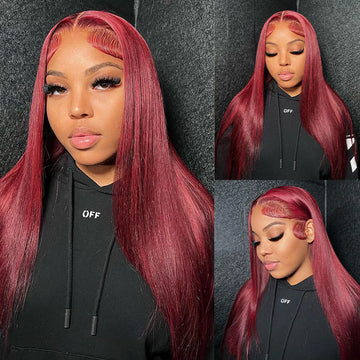 99J Burgundy HD Lace Front Wig.