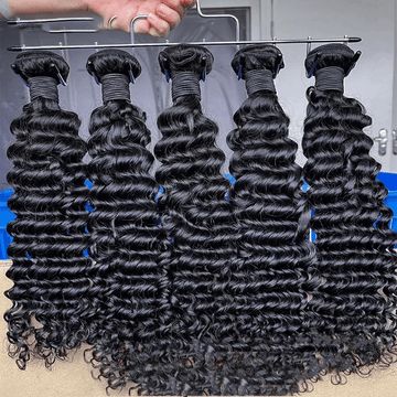 30-32 Inch Curly Deep Wave Human Hair Bundles 4/3/1 PCS