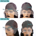 13x4 and 13x6 lace wig comparison showcasing transparent lace and cap design on mannequin head.