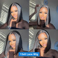 Brazilian Bone Straight HD Bob Wig featuring a 13x6 lace design, showcasing a sleek and stylish look in multiple angles.